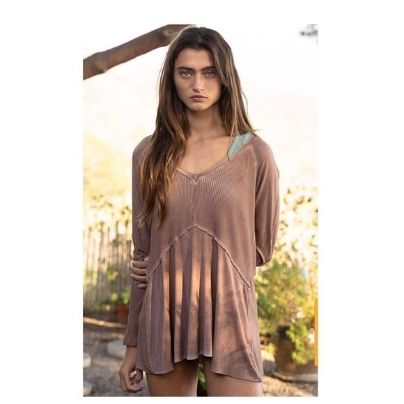 LONG sleeve top with rib textured detail - Picture 8 of 10